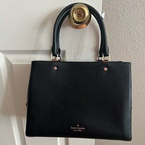 Kate Spade Leila Medium Triple Compartment Satchel Bag Black NWOT